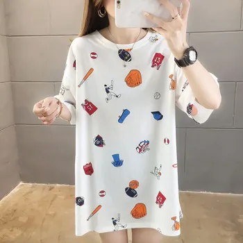 

Pregnant women's short sleeve T-shirt summer loose medium long short summer half sleeve spring summer bottoming top Korean cloth