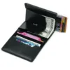 Name Customized Men RFID Wallets Small Card Bag Carbon Fiber Slim Mini Short Male Purse Top Quality Men Card Clips 3