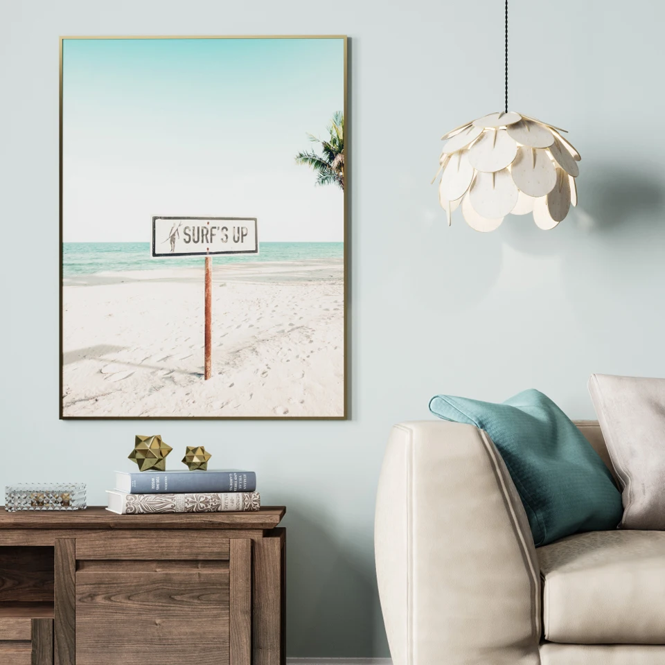 Scandinavian-Tropical-Landscape-Posters-Modern-Prints-Sea-Beach-Bus-Palm-Tree-Wall-Art-Canvas-Painting-Nordic