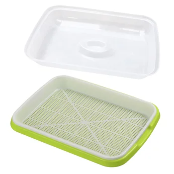 

2 pcs Germination Tray with Lid Hydroponics Sprouter Seeding Tray for Wheatgrass