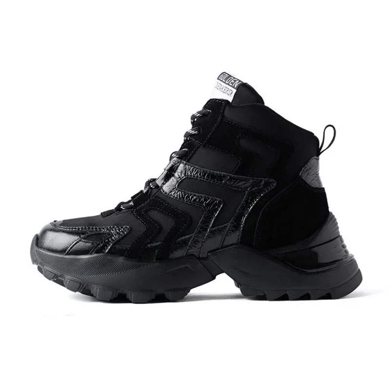 Taoffen Genuine Leather Ladies Sneakers New Arrival Fashion Thick Sole Platform Casual Shoes Women High Quality Size 35-40