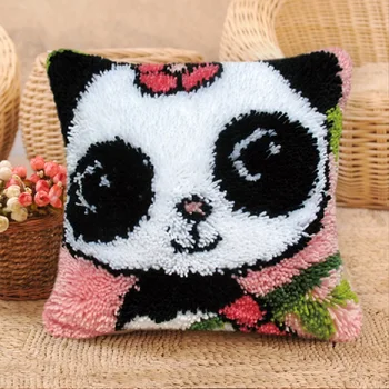 

3D Smyrna Carpet Embroidery Pillow Animal Series Latch Hook Rug Kits Butterfly Wool Carpet Embroidery DIY Latch Hook Pillow