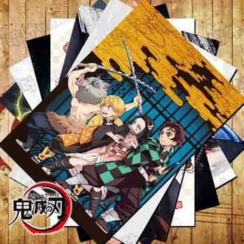 

10 pcs/Lot Anime Demon Slayer : Kimetsu no Yaiba Poster sticker Tanjirou Nezuko Zenitsu Inosuke Toys 10 Pictures Sizes 42x29 CM