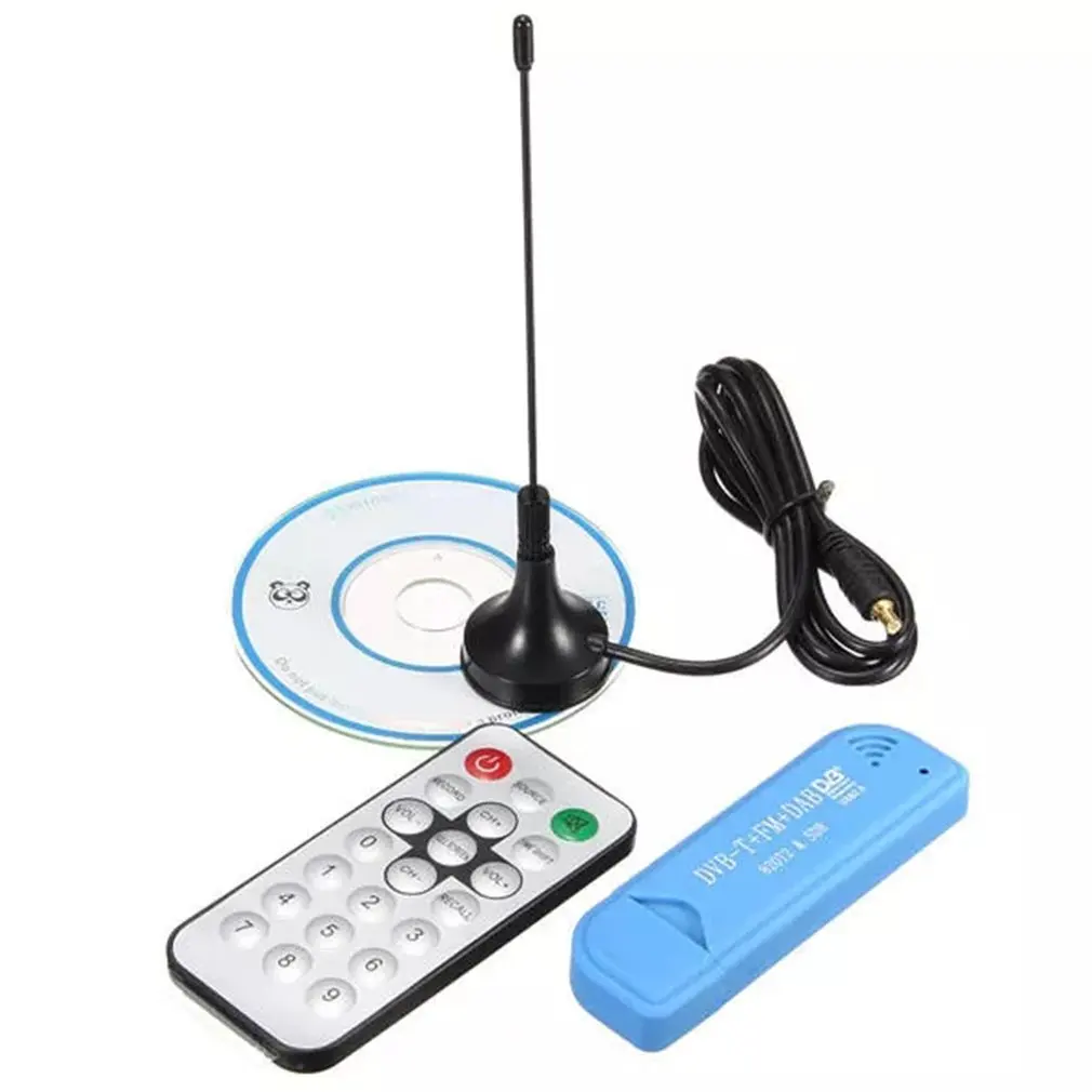 Синий USB 2,0 цифровой DVB-T SDR+ DAB+ FM HD ТВ тюнер приемник палка RTL2832U+ R820T2 - Цвет: Синий
