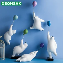 Воздушный шар белый медведь украшение стены скульптура животного Статуэтка медведя сад цветочный горшок Декор дома гостиная фон настенный