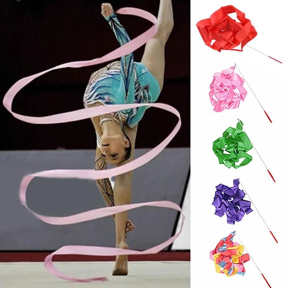 HOT 4M nastri colorati da palestra nastro da ballo arte ritmica ginnastica  balletto Streamer Twirling Rod Stick per allenamento in palestra  professionale|Ginnastica| - AliExpress