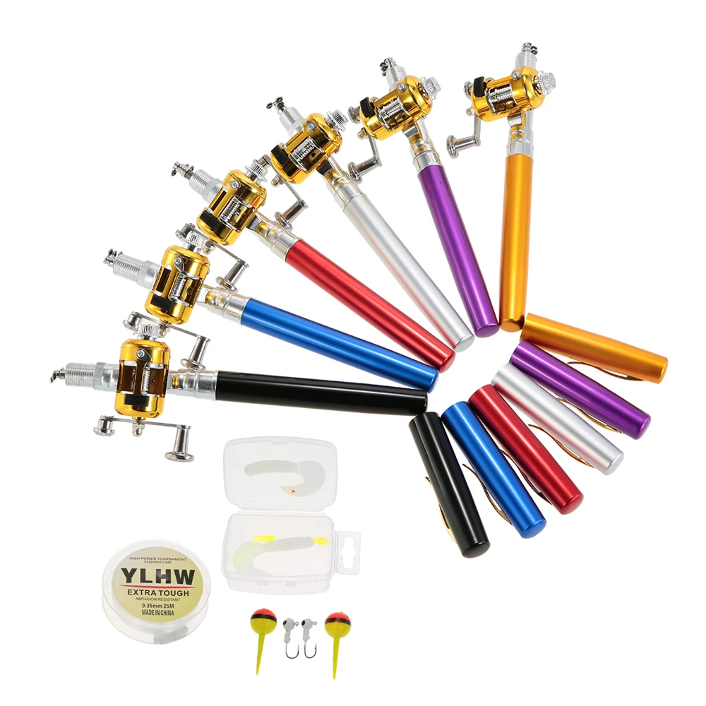 Description Picture 4 of itemPortable Pocket Telescopic Mini Fishing Rod And Reel Combo Set With Fishing Line Hooks Soft Lures For Beginner Fishing