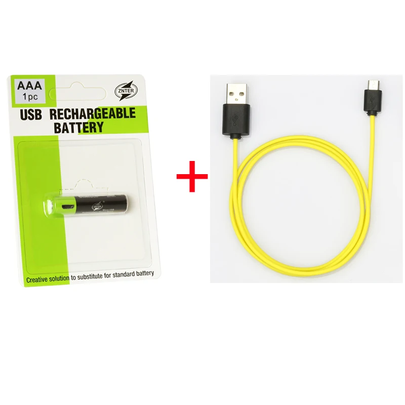 ZNTER 1/2/4 шт. Mirco USB Перезаряжаемые Батарея 400 мАч AAA 1,5 V игрушки дистанционного аккумуляторы с контроллером литий-полимерный Батарея - Цвет: 1pcs with usb cable