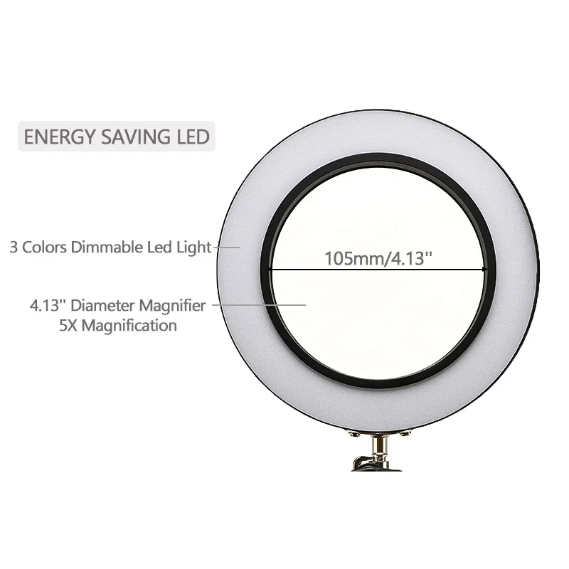  Lupa USB 5X con abrazadera de mesa Flexible de luz LED de tercera mano para soldar/leer/lámpara de 
