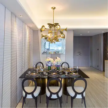 

Botti Hanging Lights Gold Chandelier Suspension Lamps Trumpet Pendant Head Dining Living Room Restaurant 12/ 16/ 24 Modern E14