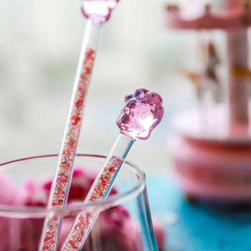 

NEW Creative Sakura Cat Claw Glass Muddler Stirring Rod Stirrers Decoration Fathion Gift Cute Lover Gift Magic Sticks