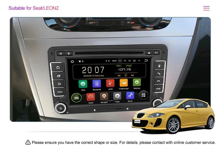 Discount Android 9.1 2 Din Car Multimedia DVD Player Auto Radio 2+16 USB SD GPS for VW Golf Tiguan Skoda Fabia Rapid Seat Leon Skoda  47 5