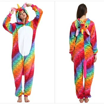 

One Piece Woman Kigurumi Unicorn Pajamas Flannel Onesie for Woman Sext Onesie Sleepwear Homewear