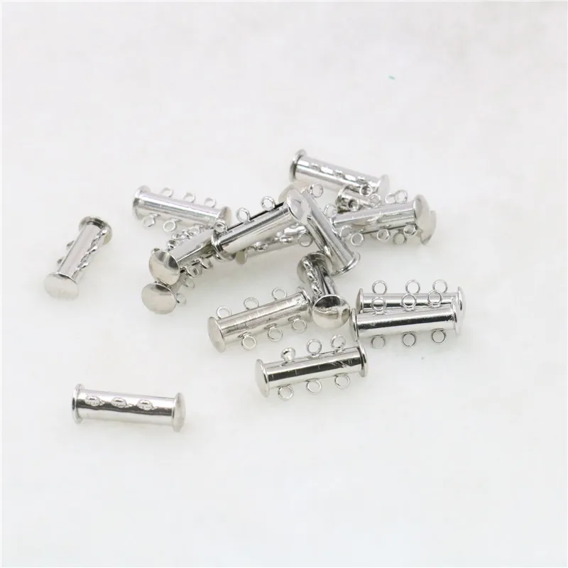 

Wholesale 10pcs 3 Rows Silver Plating Accessories DIY Necklace Bracelet Magnetic Clasp Free Shipping Jewelry Making Beads M467