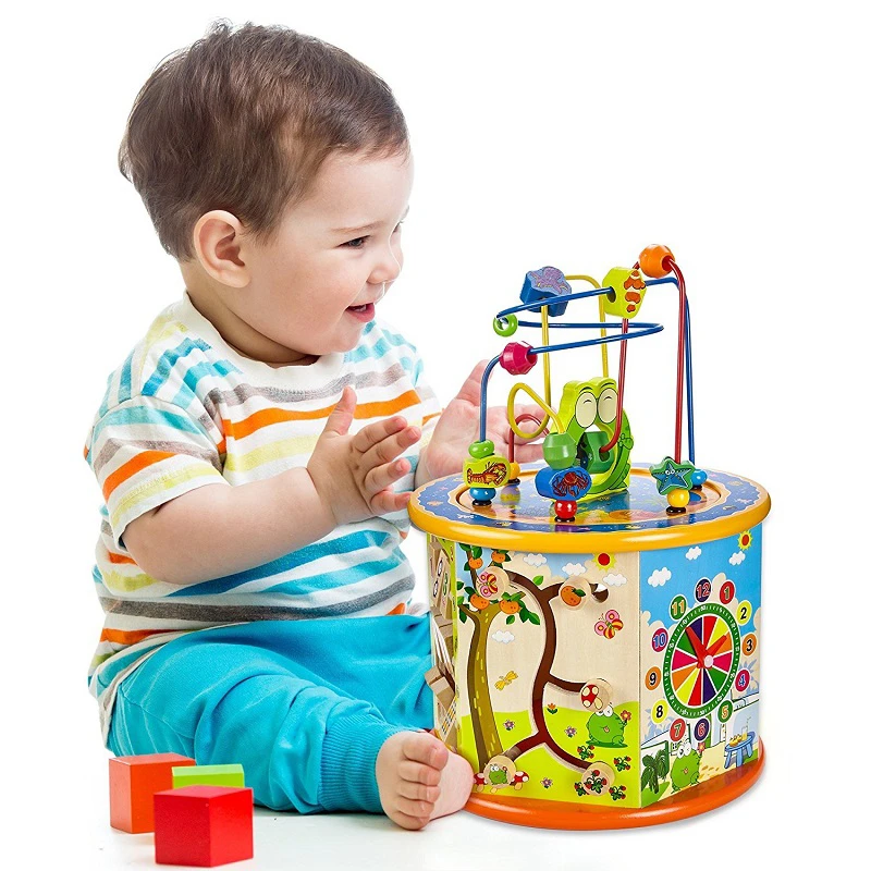 Jouet Educatif Montessori En Bois 8 En 1 Jouets De Center D Activite Polyvalent Pour Bebe Couleur Cognitive Et Forme Cadeau D Anniversaire Aliexpress
