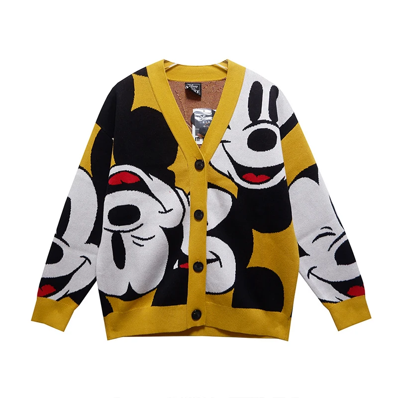 

Disney Mickey Cardigan sweater women loose fashion Cartoons knit plus size new autumn and winter sweater Keep warm women