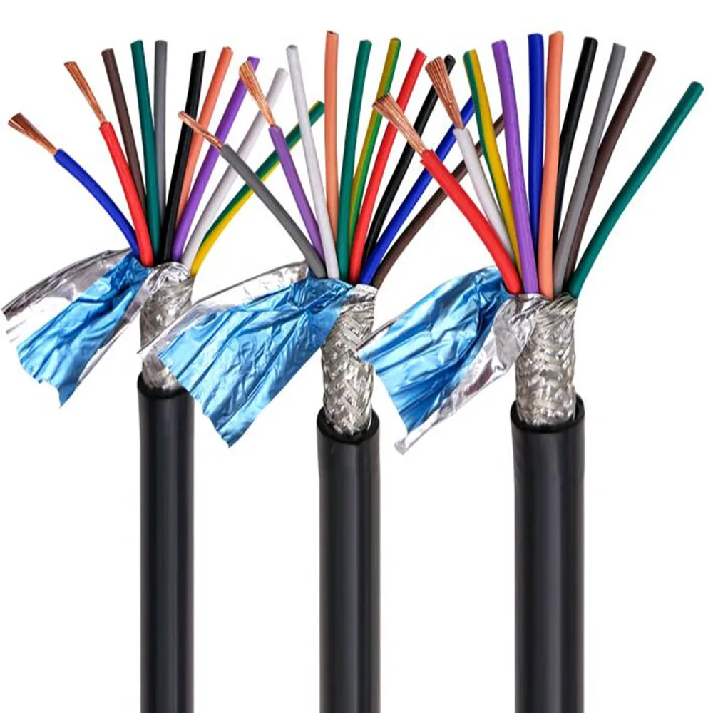 RVVP 10m 차폐 와이어, 2 3 4 5 6 7 8 10 12 14 16 20 24 코어 제어 신호 라인, 22AWG0.3 0.5 0.75mm PVC 케이블