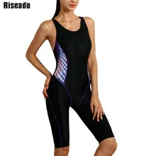 Riseado, спортивный сдельный купальник, конкурентоспособный, женский купальник,, пэчворк, спина-борцовка, купальники, Boyleg, купальники