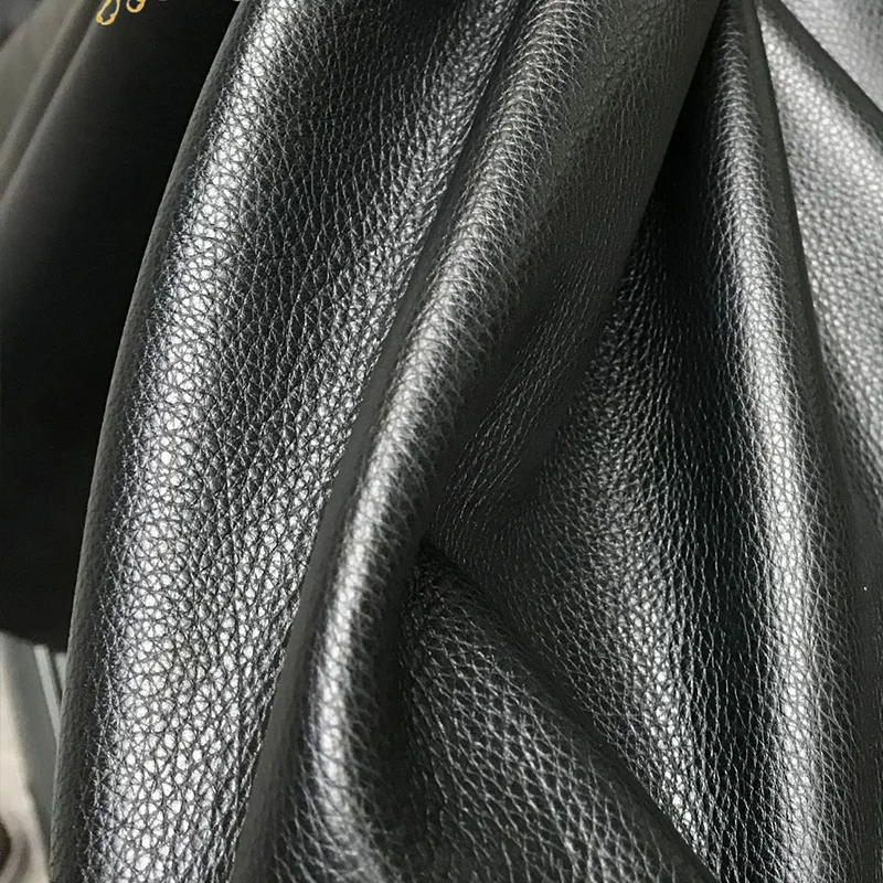 Черный натуральный борцовка мягкая кожа личи желтый cowhideleather полное зерно морщины 1,4-1,6 мм толщиной