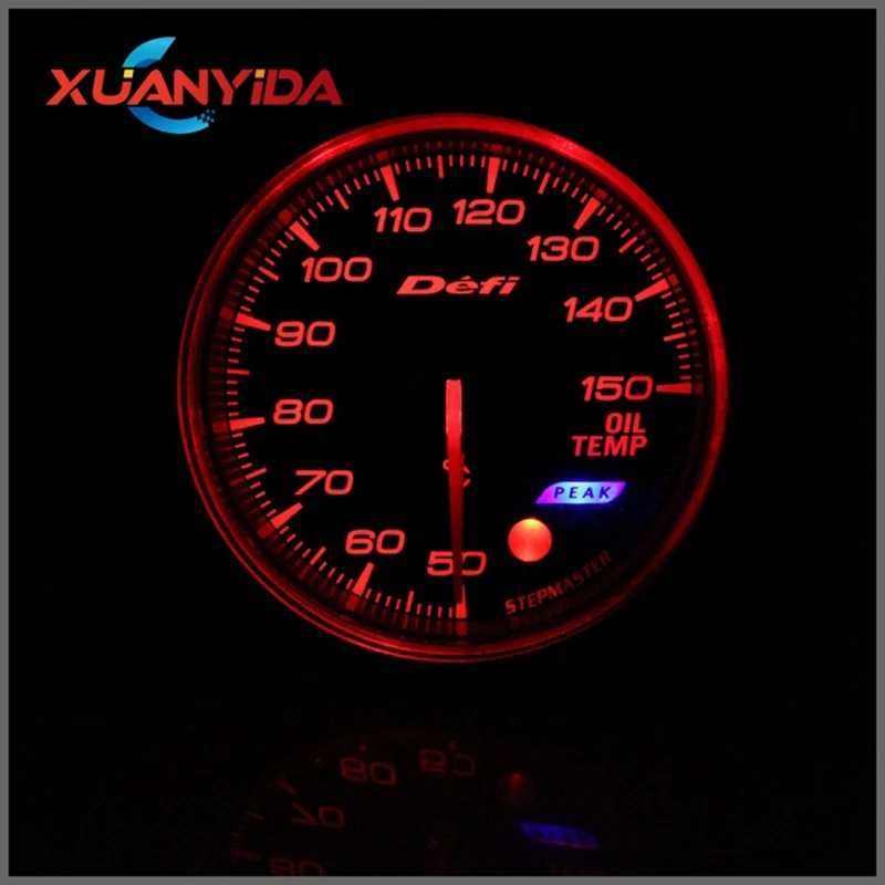 

60MM Car Oil Temperature Gauges 50-150C Oil Temp With Sensor Black Face White Red Lighting Car meter