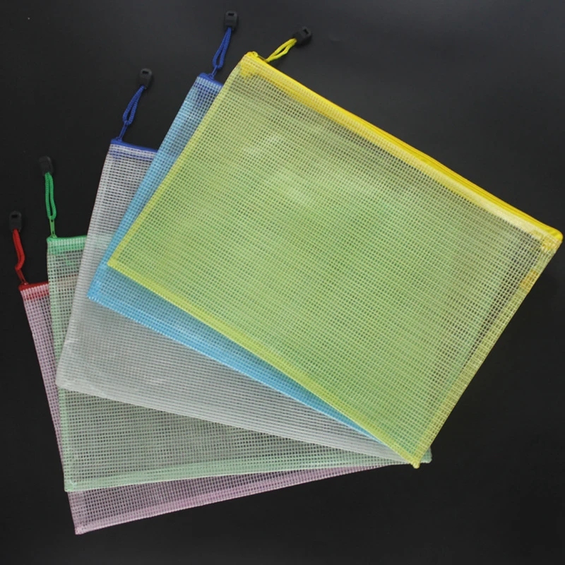 File Folder Organizer 1pcs A3 A4 A5 A6 Waterproof Plastic Zipper Paper File Folder Book Pencil Pen Case Bag File Document Bags Office Student Supply