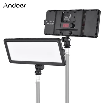 

Andoer LED Video Light Panel 3200K-5600K Bi-Color Dimmable Brightness with Cold Shoe Mount for Canon Nikon Sony DSLR Camera