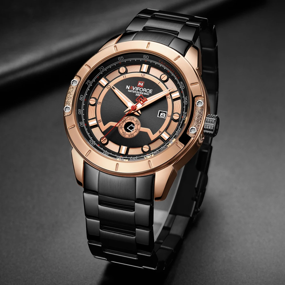 

NAVIFORCE Mens Watches Luxury Full Steel Quartz Watch Military Waterproof WristWatch Business Casual Clock Man Relogio Masculino