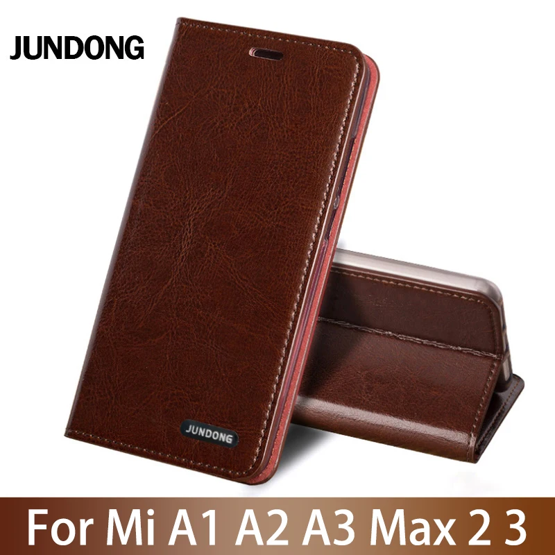 

Flip Phone Case For Xiaomi Mi A1 A2 Lite A3 lite For Max 2 3 Mix 2s 3 Poco F1 Y3 Case Oil wax skin Card slots Cover
