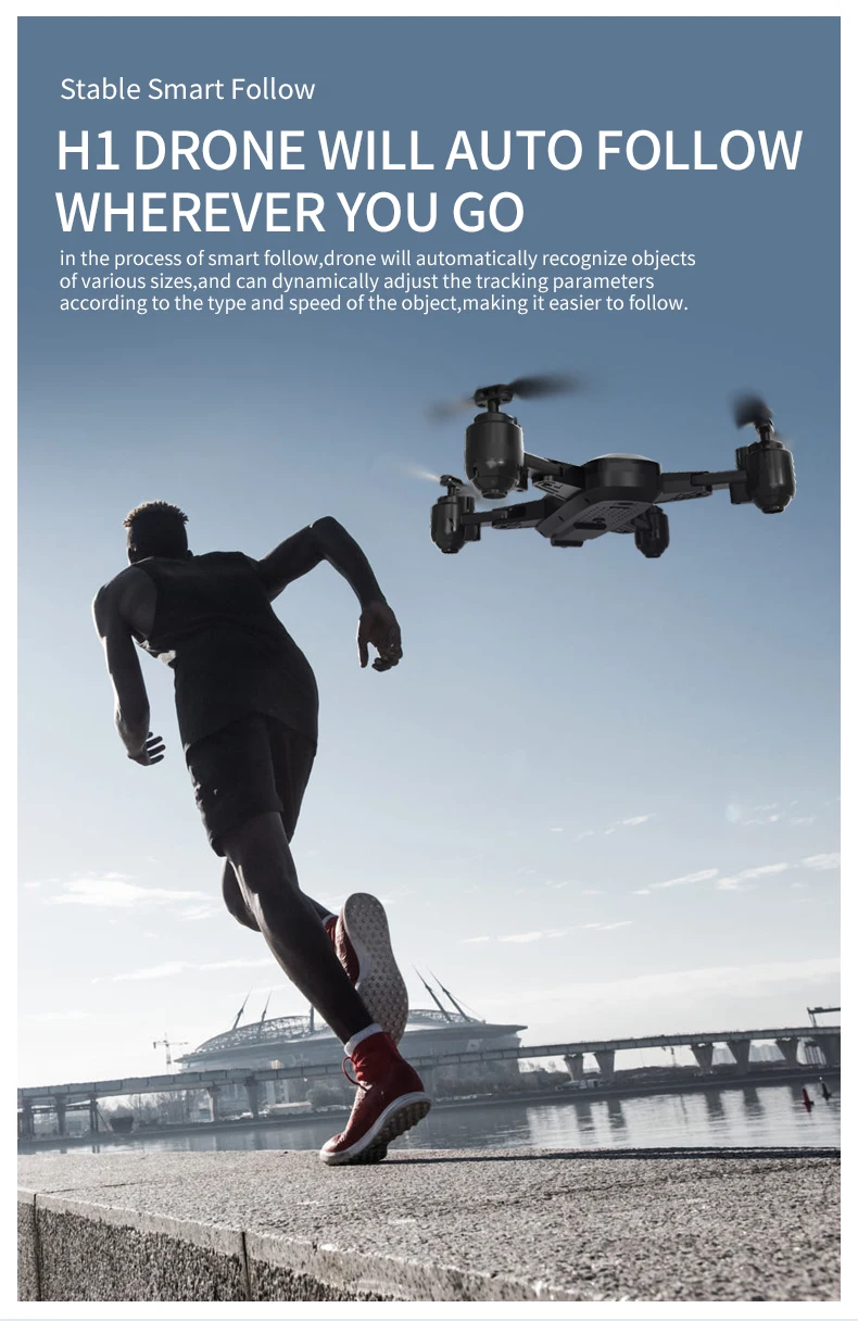 Smrat Camera Drone 4K Dual Camera follow me RC Quadrocopter Foldable Arm WIFI FPV Professional Dron Selfie Toy For Kid