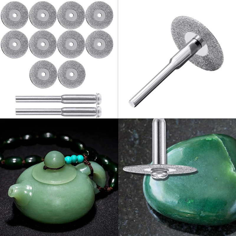 20 Pieces 22 Mm Diamond Cutting Wheel Cut Off Discs Coated Rotary Tools with 4 Pack Mandrel and 2 Pack Screwdriver