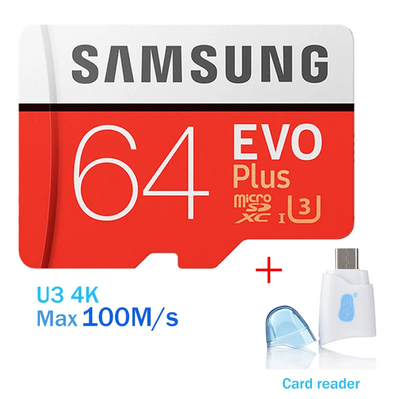 64GB-C332 Samsung micro sd карта, 32 ГБ, 64 ГБ 128 ГБ 256 Гб карта памяти 100 МБ/с. карты micro sd карт памяти SDHC карта SDXC C10 U3 4K tf карты со скидкой - Емкость: 64GB-C332