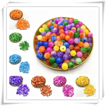 

6 8 10 12 mm Imitation Natural Stone Round Acrylic Beads Clouds Effect Beads For Jewelry Makeing Bracelet necklace DIY Accessory