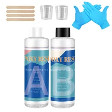 Epoxy Resin Kit Crystal Clear Hardener Kit Easy Mix DIY Supplies For Art Casting Resin Jewelry Projects Stock Adhesives & Seale