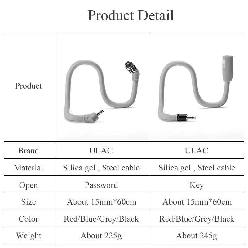 Beste ULAC Cycling Lock MTB Racefiets Wachtwoord Sleutel Anti Sheft Geheugen 4 Kleuren Ultralight Draagbare Stalen Lock Fiets Veilig accessoires