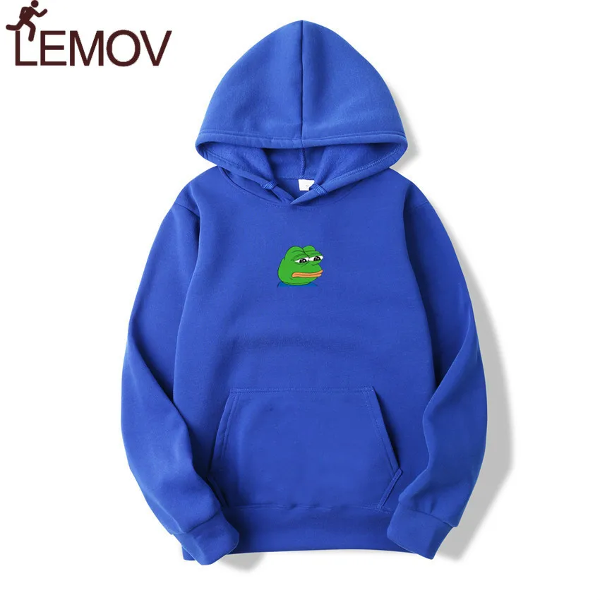 

2018 Men/Women Sad Frog Print Sportswear Hoodies Male Hip Hop Fleece Long Sleeve Hoodie Slim Fit Sweatshirt Hoodies for Men
