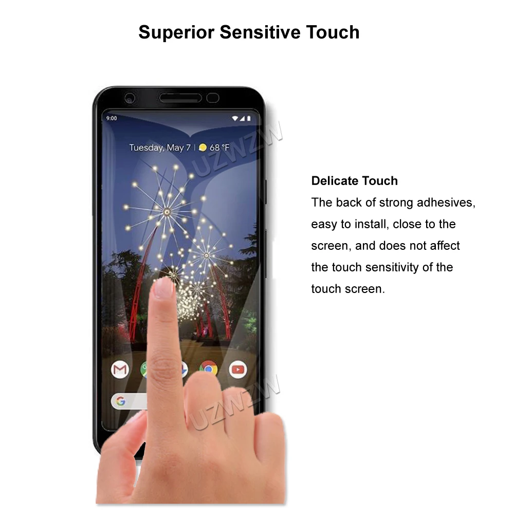 For Google Pixel 3a XL Full Coverage Tempered Glass Phone Screen Protector Protective Guard Film 2.5D 9H Hardness