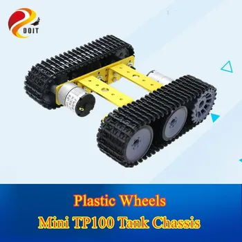 

DOIT mini TP100 Silver Robot Tank Chassis Tracked Car with Dual DC 9V Motor for Arduino DIY RC Robot Toy Part