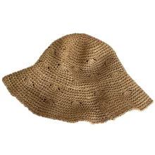 Новая модная Корейская Складная пляжная соломенная шляпа женская летняя дикая маленькая свежая пляжная летняя шляпа для отдыха с солнцезащитным козырьком