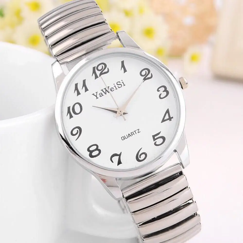 Elastic band watch Quartz Watch Expandable Stretch Band Strap Ladies Gents Unisex Wrist Watches 5