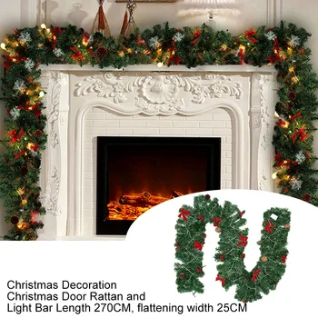 

Christmas Decorations Artificial Plant Garland Decorative Christmas Rattan Vane with LED String Light Xmas Tree Decor Ornaments