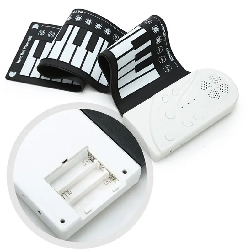 49 key speaker hand roll electronic piano portable folding electronic soft keyboard roll up the piano