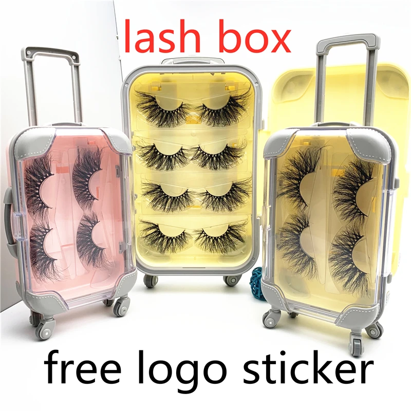 wholesale 2020 new hot Mini Luggage lash packing 25mm real mink eyelash box false strip eyelashes with custom logo label makeup wholesale 2020 new hot Mini Luggage lash packing 25mm real mink eyelash box false strip eyelashes with custom logo label makeup