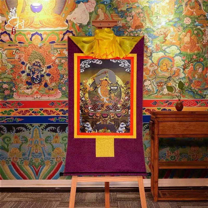 

Манджушри Бодхисаттва Thangka коллекция позолоченное сердце Будда декоративная картина подвесная картина