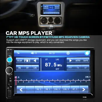 

VODOOL 2Din 7" HD Touch Screen Car Radio Bluetooth Stereo MP5 Player Autoradio Multimedia Player Support AUX USB FM TF Camera