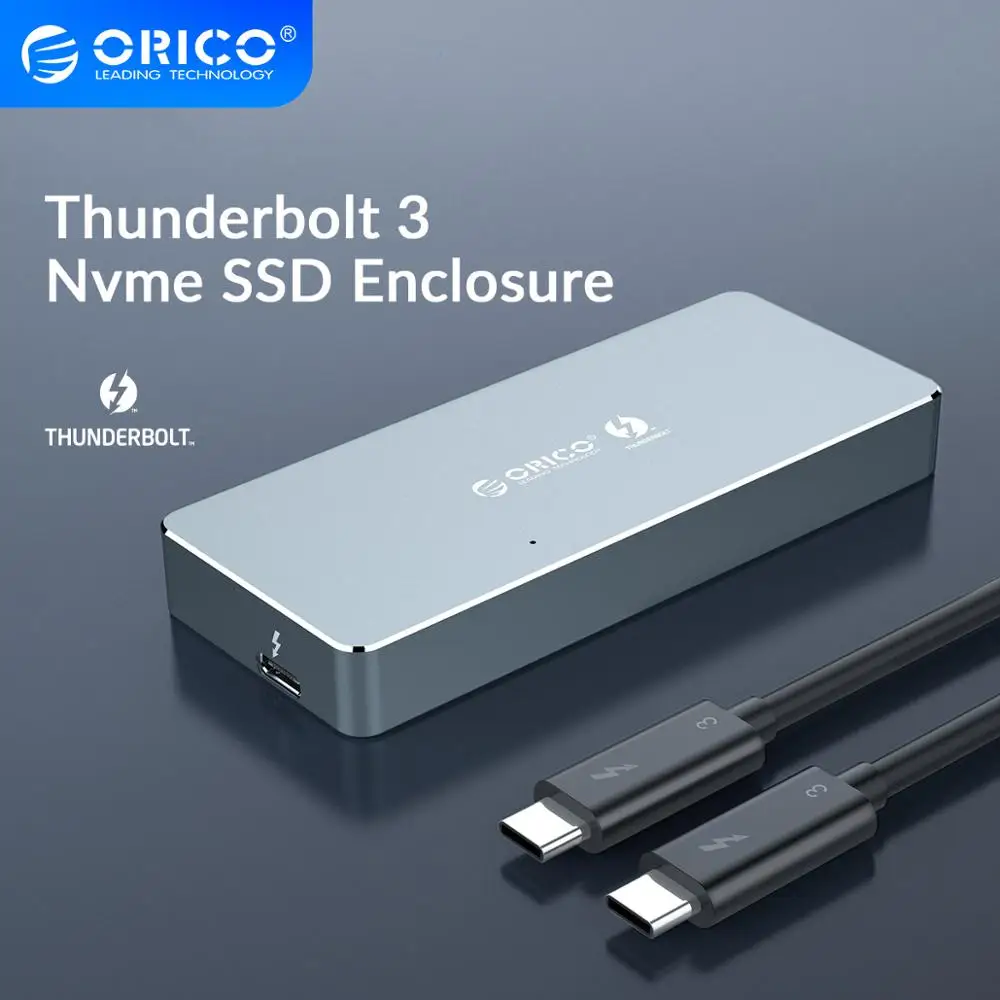 Жесткий диск ORICO Thunderbolt 3 40 Гбит/с NVME M.2 SSD корпус 2 ТБ алюминиевый type C с кабель USB