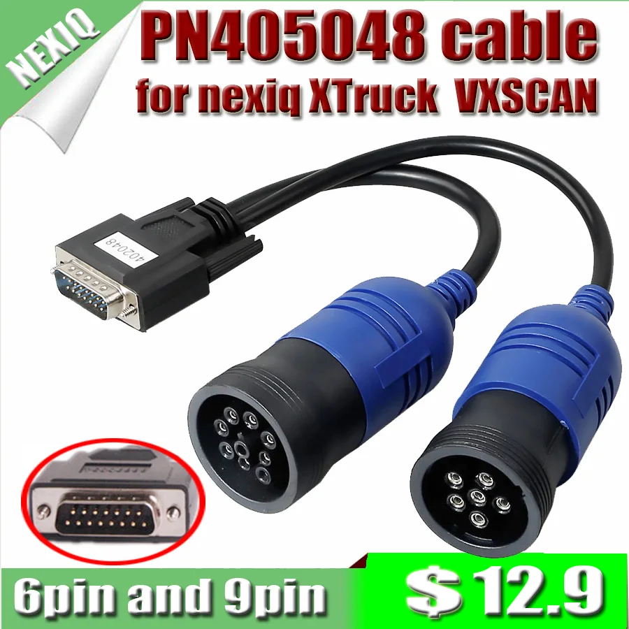 2019 PN405048 J1708 + J1939 адаптер диагностики грузовика интерфейсный кабель 6Pin и 9Pin Y Deutsch