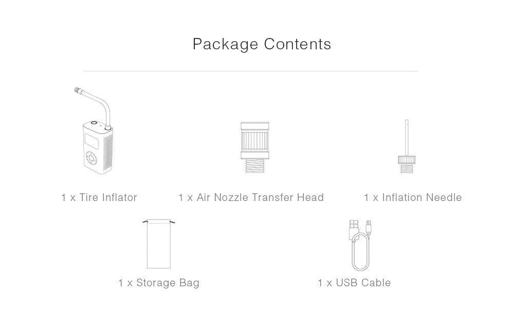 Xiaomi Portable Smart Digital Tire Pressure Detection Electric Inflator Pump for Bike Motorcycle Car Football