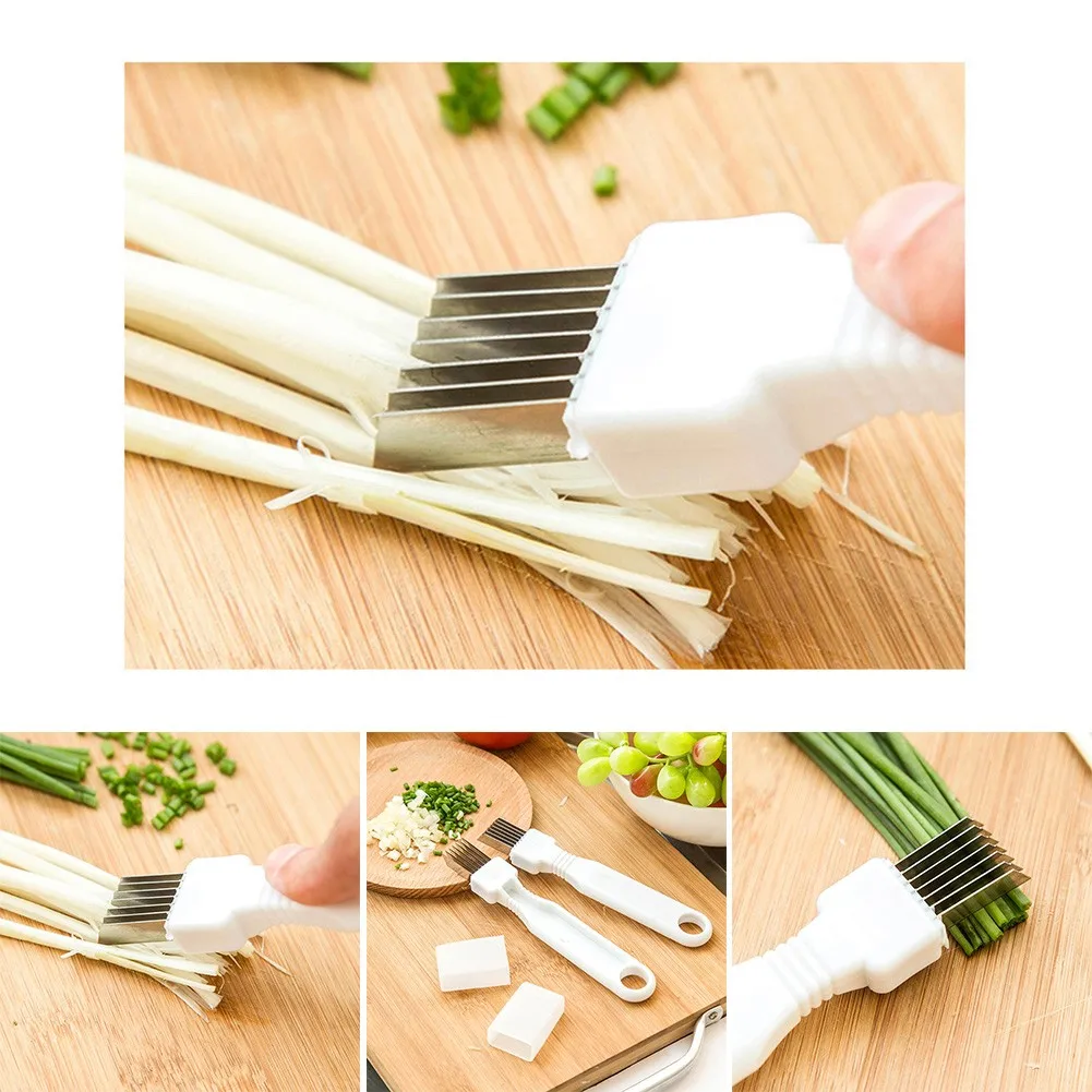 1 Pcs Stainless Steel Green Onions Cutter Spring Onion Slicer Device Vegetable Shredder Easy Handle 16*2.5cm |