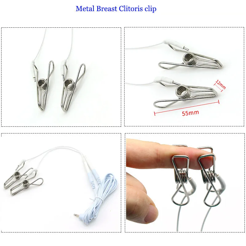 Electric Shock Nipple Clamps Metal Breast Clip Labia Clip Massage Gloves/Pad Sex Toys For SM Bondage Couple Game Flirt Accessory