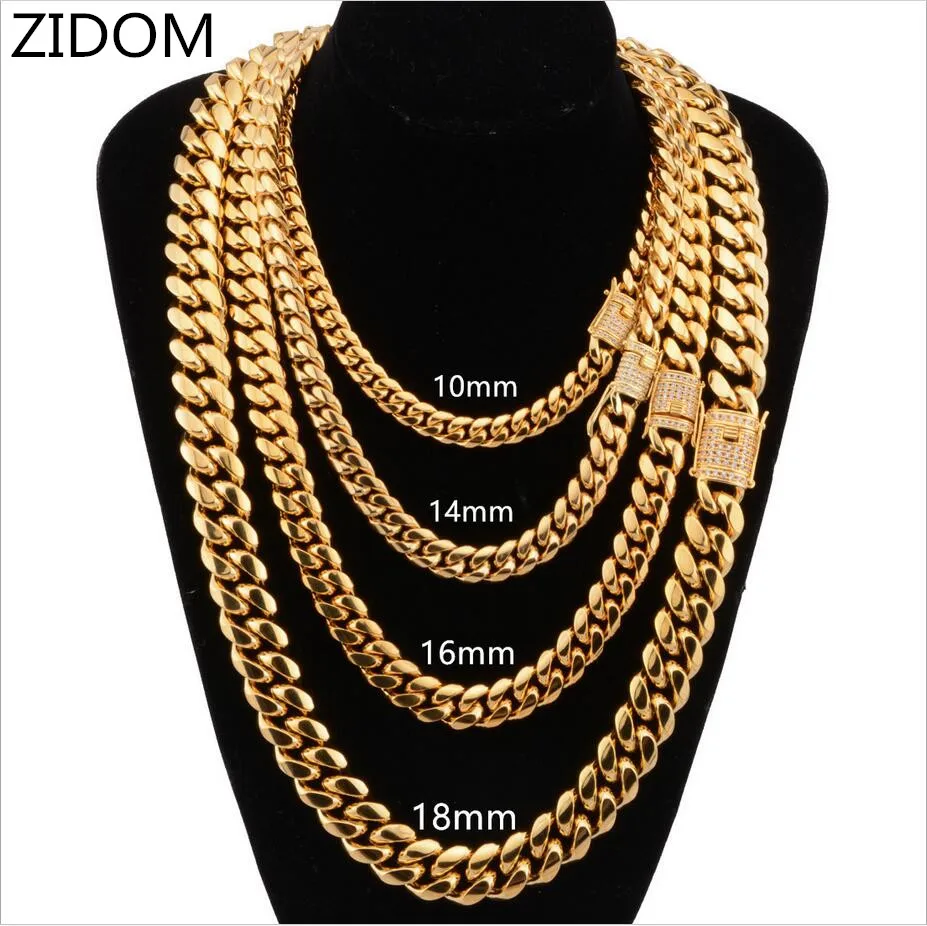 Ожерелье мужское из нержавеющей стали цепь в стиле хип хоп кубинская Майами